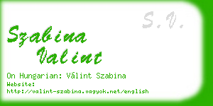 szabina valint business card